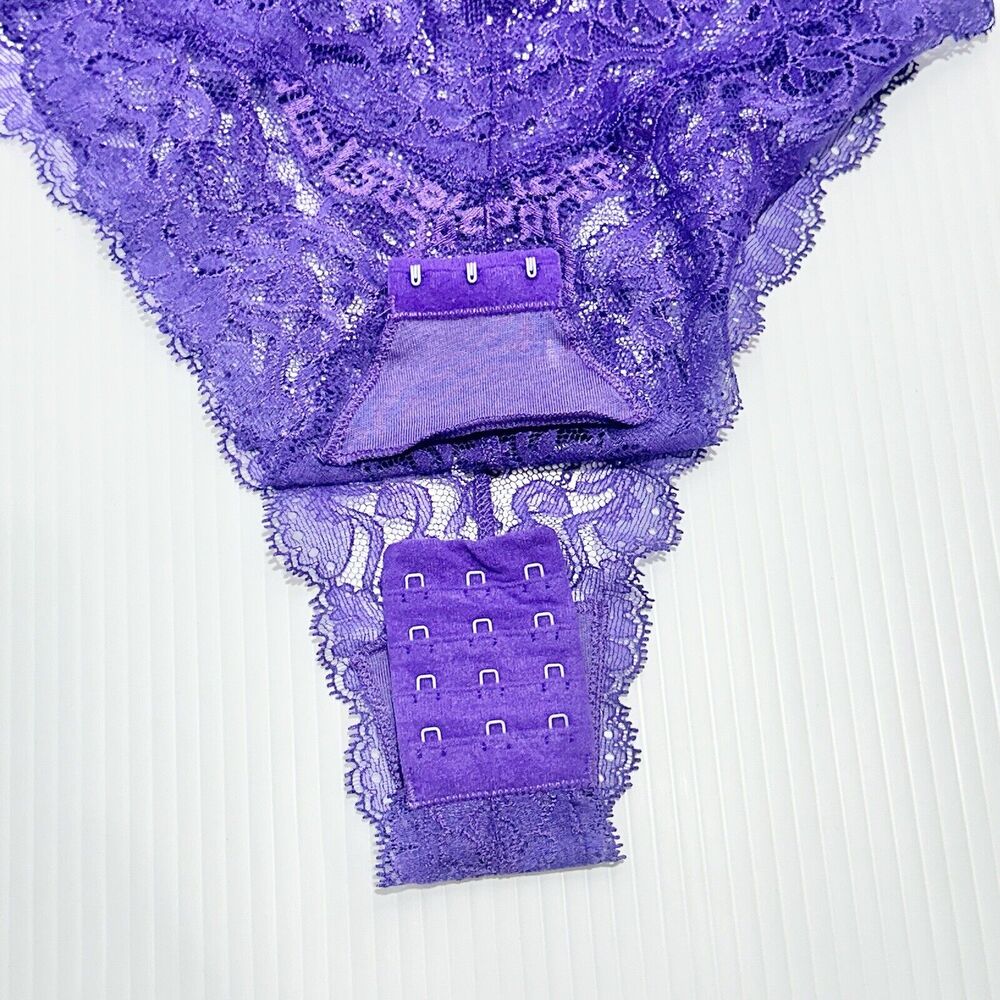 NWT Versace Runway SS23 Bodysuit Size 1C/ 32C/ XS Bustier Satin Lace Purple $875 - Picture 10 of 15